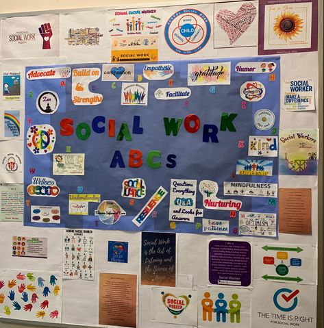 Social Work Major Aesthetic, Social Worker Bulletin Board Ideas, Social Work Month Appreciation, Social Work Aesthetic, Social Worker Aesthetic, Social Worker Month, Work Appreciation, Social Work Offices, Social Workers Office