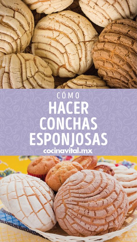 Mexican Pastries Pan Dulce, Conchitas Recipe, Conchas Recipe, Conchas Pan, Mexican Sweets, Mexican Pastries, Mexican Sweet Breads, Mexican Bread, Homemade Mexican