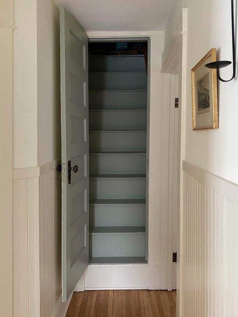 1906 Farmhouse, Shaker Interior Design, Shaker House, Cottage Stairs, Shaker Interior, Family Farmhouse, Old Homes, Saint Paul Minnesota, Painted Stairs