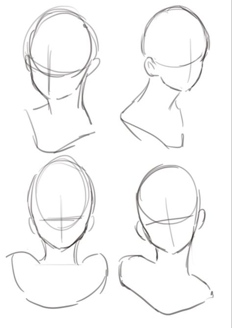 Model For Drawing Face, How To Draw A Front Face, Drawing Base Front View, Front Drawing Reference, Head Pose Reference Drawing, Head Art Base, How To Draw Face Proportions, Anime Base Head, Side Face Drawing Reference