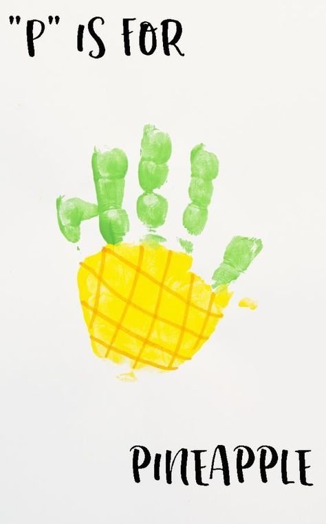 Letter "P" Pineapple Handprint Art for Preschoolers P Is For Pineapple, Pineapple Handprint, Luau Crafts, Letter P Crafts, Art For Preschoolers, Recreational Therapy, Infant Art, Abc Crafts, Baby Art Projects