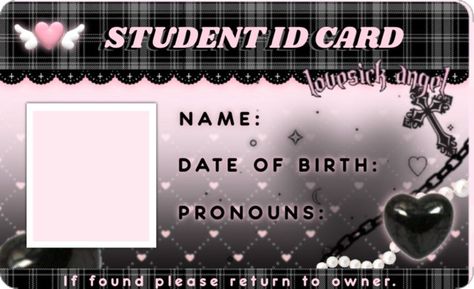 identification card, kawaii edit Kawaii Y2k Aesthetic, Diy Menu, Instagram Design Creative, Kawaii Y2k, Homeschool Crafts, Kpop Diy, Paper Toys Template, Id Card Template, Jirai Kei