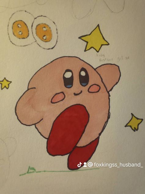 Well he is only shaped I didn't draw Kirby in abit soooo yaaa but I drew a nother one looked better lol #kirby #fanart #art #cool Draw Kirby, Kirby Fanart, Kirby, First Look, Fan Art, Art