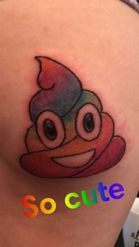 Tattoos Angel, Emoji Tattoo, Poop Emoji, Tattoo On, Tattoos And Piercings, Tatting, Tattoo Ideas, Piercings, Mario Characters