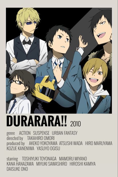 Durarara Poster, Anime Polaroid, Durarara!!, Anime Prints, Minimalist Anime, Anime Websites, Japanese Poster Design, Anime Suggestions, Film Posters Minimalist