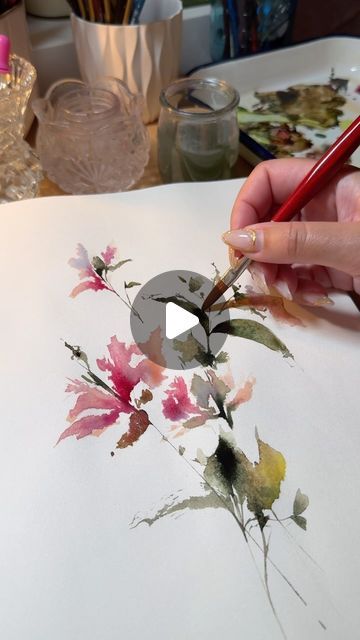 𝑉𝐼𝑁𝐸𝑆𝑆𝐴 𝑅𝐸𝐷𝐹𝑂𝑅𝐷 on Instagram: "intuitive watercolour floral with pirouette stroke leaves ✨

#watercolour #aquarelle #looseflorals #intuitivepainting #canadianartist #torontoartist #pigmentsandmood #originalart #pirouettestroke 
.
.
© 𝚌𝚘𝚙𝚢𝚛𝚒𝚐𝚑𝚝 Vinessa Redford @pigmentsandmood 2024." Vinessa Redford, Loose Watercolor Flowers, Watercolor Videos, Water Color Art, Art Tutorials Watercolor, Watercolor Video, Intuitive Painting, Loose Watercolor, Watercolor Flower Art