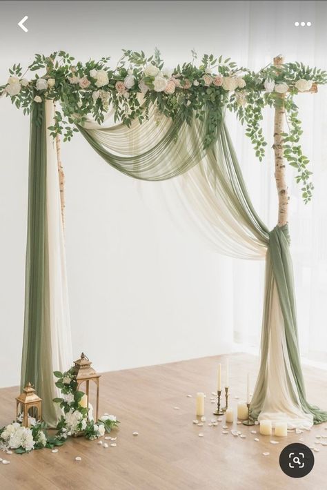 Wedding Draping, Draping Wedding, Green Themed Wedding, Draping Fabric, Arch Decoration, Wedding Decor Style, Party Dresses Online, Romantic Decor, Outdoor Home