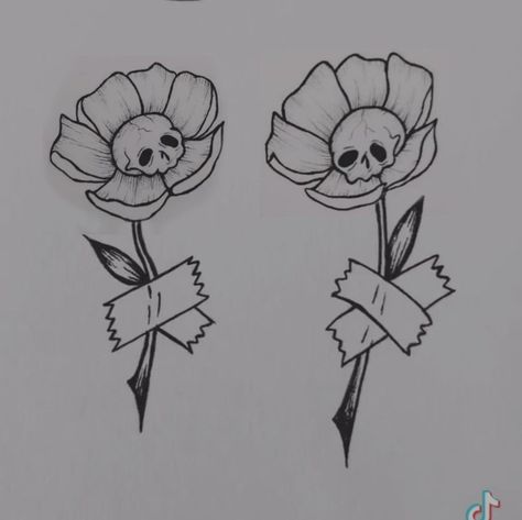 2in X 2in Tattoos, Creepy Line Art Tattoos, Dibujo Hippie Vintage, Small Dark Tattoos Creepy, Small Spooky Tattoo Ideas, Goth Aesthetic Drawing, Skull Flower Drawing, Small Creepy Tattoos, Unique Skull Tattoos