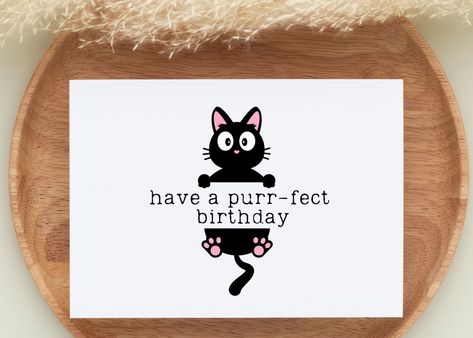 Cards For Grandma, Cat Birthday Cards, Cat Birthday Cards Funny, Cat Lover Birthday, Cat Puns, Happy Birthday Art, Dog Birthday Card, Birthday Art, Cat Birthday Card