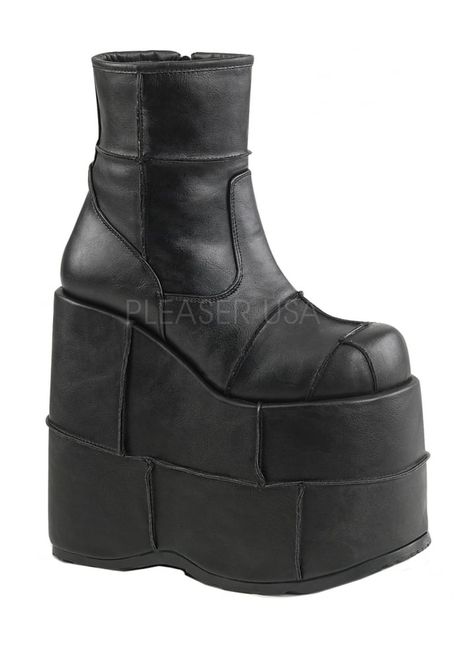 Demonia Stack, Platform Shoes Boots, Demonia Boots, Alternative Shoes, Demonia Shoes, Womens Footwear, Punk Boots, High Ankle Boots, Black Platform Boots