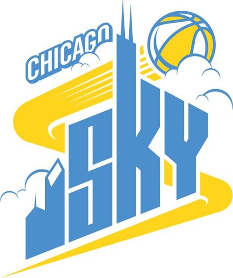 Chicago Sky (WNBA)   sportslogos.net Sky Logo, Live Sign, Chicago Pride, Logo Basketball, Chicago Sports, Sky Color, A Basketball, National Basketball Association, Wnba