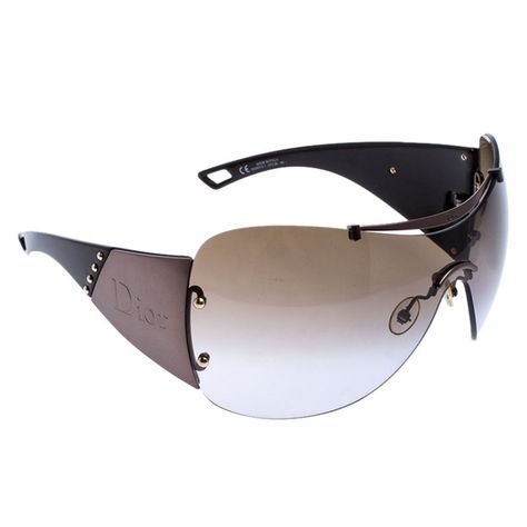 Dior Metallic/Brown Diorito 1Shield Sunglasses Dior | The Luxury Closet