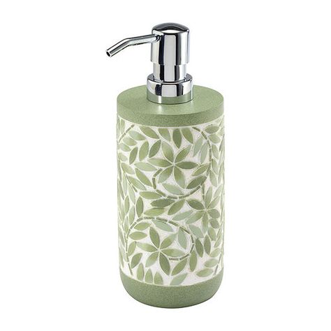 Avanti Stratford Soap Dispenser, Color: Green - JCPenney Leaf Bathroom Decor, Leaf Bathroom, Guest Bathroom Essentials, Resin Countertops, Counter Top Accessories, Underwater Scene, Vanity Accessories, Painted Resin, Bath Accessories Set