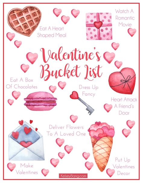 Valentine's Day is right around the corner! Wondering what to do!?!? Here is a bucket list of ideas to help celebrate the occasion! Feb Bucket List, Valentine Bucket List, Things To Make On Valentines Day, February Bucket List 2024, Valentines Bucket List, February Bucket List For Kids, Velantine Week Days List, Valentine’s Day Bucket List, Valentines Day Bucket List