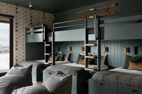 The Summit Estate Paint Guide - Studio McGee Mountain Bunk Room, Blue Bunk Beds, Blue Plaid Bedding, Bedding Accents, Grandkids Room, The Mcgee Home, Home Wall Colour, Paint Guide, Ceiling Details