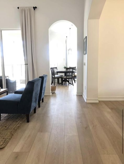 Light Living Room Floors, Light Brown Hardwood Floors Living Room, Paradigm Conquest Tower, Light Brown Flooring Living Rooms, Light Brown Wood Floors, Honey Wood Floors, Vinyl Flooring Living Room, Downstairs Flooring, Brown Laminate Flooring