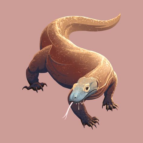 Komodo Dragon - Lizard - Pin | TeePublic Lizard Dragon, Dragon Wall, Komodo Dragon, Dragon Illustration, Komodo, Digital Painting Tutorials, Dragon Drawing, Animal Sketches, Dragon Art