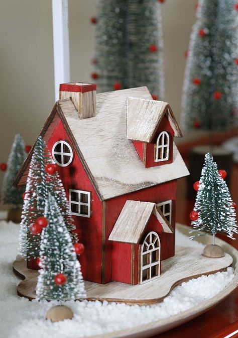 Christmas Village Diy, Diy Christmas Village Houses, Diy Christmas Village, Christmas Village Houses, Christmas Village Display, Christmas Gingerbread House, Xmas Diy, Christmas Villages, Christmas Decorations Rustic