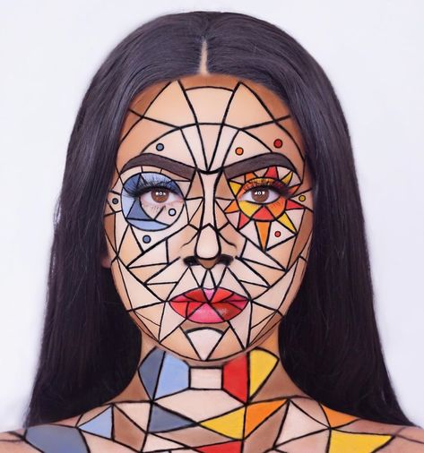 Jessa Astrid on Instagram: “Stained Glass 🌜🌞 This look was so fun to do ❤️ what do you think? • • Click the Link in my Bio to watch my NEW Youtube video! 🎥 Subscribe…” Unusual Makeup Looks, Pop Art Halloween Makeup, Creepy Makeup, Beauty Careers, Creepy Halloween Makeup, Cute Halloween Makeup, Halloween Makeup Inspiration, Makeup Class, Band Art