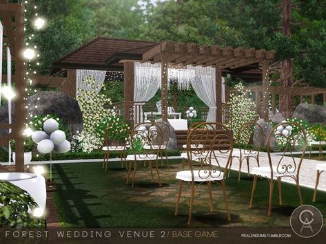 Pralinesims' Forest Wedding Venue 2 Sims 3 Wedding Lots, Base Game Wedding Venue Sims 4, Sims 4 Cc Wedding Decorations, The Sims 4 Wedding Lot, Ts4 Wedding Venue Cc, Sims 4 Base Game Community Lot, Sims 4 Wedding Venue Base Game, Sims 4 Engagement Party, The Sims 4 Cc Wedding Decor