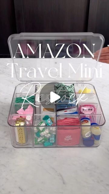 Sarah Lindner on Instagram: "MINI Restock! 🔄 To shop: comment the words “Travel Mini” for an automatic dm with the link or link on my stories & link in bio🖤  The mini trend has taken over my life 🙌🏼 everything is soooo cute😻 and convenient for travel or even packing your purse for a night out! 💃  #asmr #mini #minis #asmrrestock #restock #travelhacks #travel #travelneeds #travelessentials #travelminis #amazon #amazonfinds #amazonmusthaves #amazontravel#restocking" Travel Essentials From Amazon, Mini Purse Essentials, Mini Travel Essentials, Amazon Must Haves 2020, Travel Minis, Mini Emergency Kit, Micro Bags, Travel Things, Purse Essentials