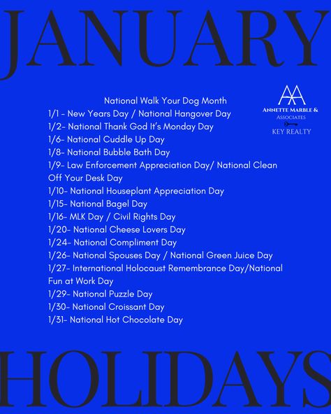 2023 January Holiday's January Holidays, National Cheese Lovers Day, Law Enforcement Appreciation, Chocolate Day, Lovers Day, Cheese Lover, National Holidays, New Years Day, Green Juice