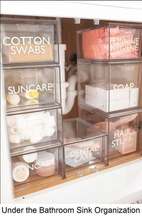 STORi Audrey Stackable Clear Plastic Organizer Drawers | 2 Piece Set | Organize Cosmetics and Beauty Supplies on a Vanity | Made in USA : Amazon.ca: Beauty & Personal Care #makeup #storage #ideas Under The Bathroom Sink Organization, Bathroom Under Sink Organization, Makeup Storage Ideas, Organize Cosmetics, Organizer Drawers, Bathroom Under Sink, Bathroom Sink Organization, Sink Organization, Under Sink Organization