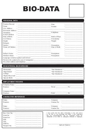 Bio data Form Philippines (copyrighted) Biodata Template, Bio Data Form, Resume Format Free Download, Resume Form, Biodata Format Download, Marriage Biodata Format, Biography Template, Job Resume Format, Resume Format Download