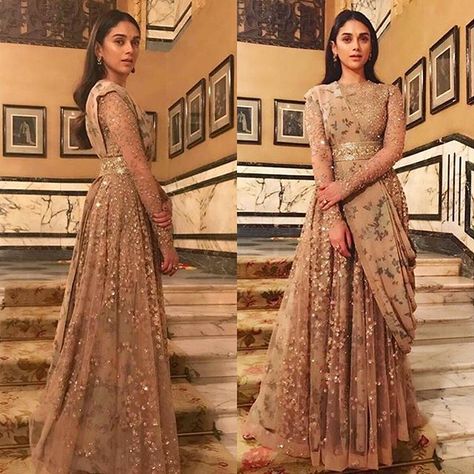 Sabyasachi Sabyasachi Gown, Draping Ideas, Saree Drapes, Gaun Koktail, Indian Gown, Aditi Rao, Saree Draping, Salwar Kamiz, Indian Gowns Dresses