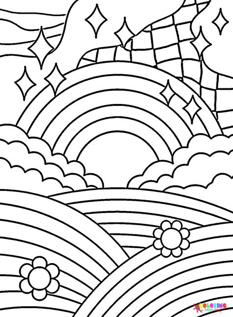 Blank Coloring Pages For Grown Ups, Y2k Coloring Pages Free Printable, Pop Culture Coloring Pages, Y2k Coloring Pages Aesthetic, 80s Coloring Pages, Pride Coloring Pages, Coloring Pages Y2k, Simple Coloring Pages Aesthetic, Hippie Coloring Pages