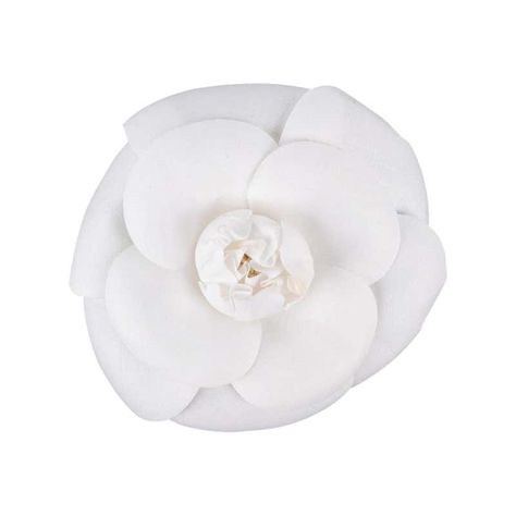 Chanel Broche camélia en tissu blanc D Art, Chanel, Art