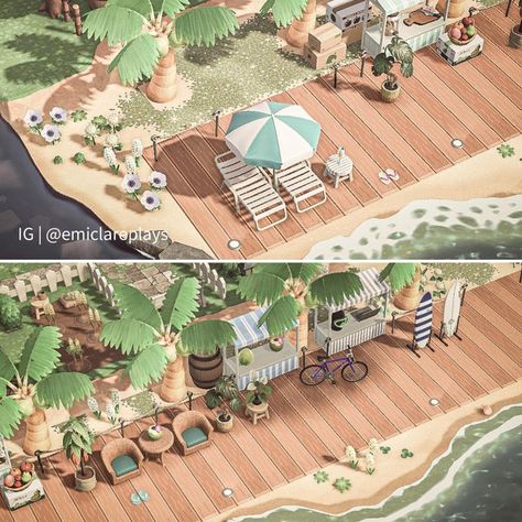 Animal Crossing Boardwalk, Acnh Idea, Animal Crossing 3ds, Ac New Leaf, Animal Crossing Guide, Animal Crossing Wild World, Island Theme, Deco Nature, Animal Crossing Villagers