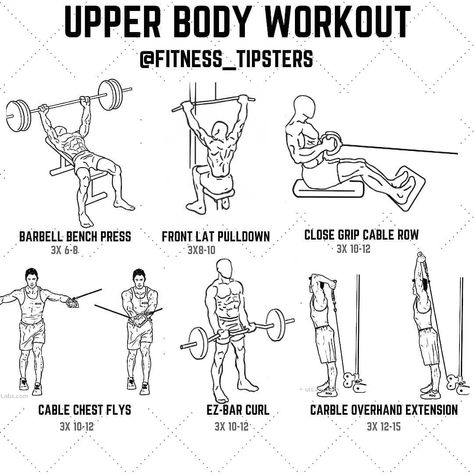 Upper Body Workout Men, Upper Body Workout For Men, Upper Body Workout Gym, Full Upper Body Workout, Deadlift Squat, Bodybuilding Workout Plan, Gym Workouts For Men, Gym Workouts Women, Effective Workout Routines