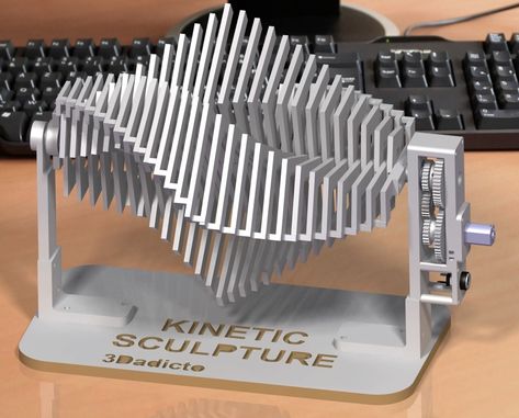 KINETIC SCULPTURE by 3Dadicto - Thingiverse Perpetual Motion Toys, Moment Drawing, Kinetic Art Sculpture, Kinetic Toys, Useful 3d Prints, Mechanical Projects, Cnc Router Projects, Easy Sculpture, Wooden Gears