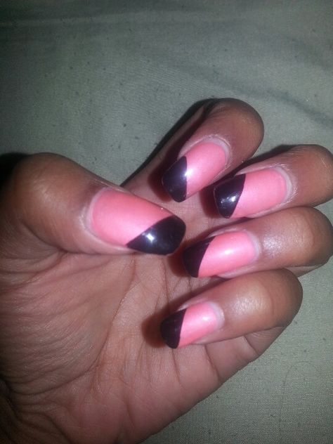 Pink and black nails Black Nails, Nails, Pink, Beauty