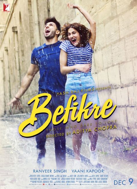 Befikre Movie, Julie Ordon, Bollywood Poster, Movie Frames, Vaani Kapoor, Aditya Chopra, Living Life To The Fullest, Movies To Watch Online, Movies Posters