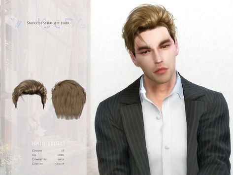 The Sims Resource - WINGS-ER0313-slicked back hairstyle Sims 4 Slicked Back Hair, Sims 4 Cc Slicked Back Hair, The Sims Source, Back Hairstyle, Sims 4 Hair Male, Sims 4 Male Clothes, Hair Wings, Pelo Sims, The Sims 4 Packs