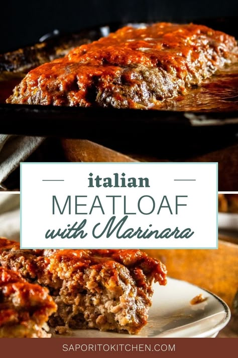 Italian Style Meatloaf with Marinara is infused with Italian spices and parmesan cheese for the best comfort food for any day of the week! Italian Style Meatloaf Recipes, Italian Meat Loaf, Italian Meatloaf Recipes Best, Italian Sausage Meatloaf, Italian Stuffed Meatloaf, Easy Italian Meatloaf, Italian Style Meatloaf, Sausage Meatloaf, Italian Meatloaf Recipes