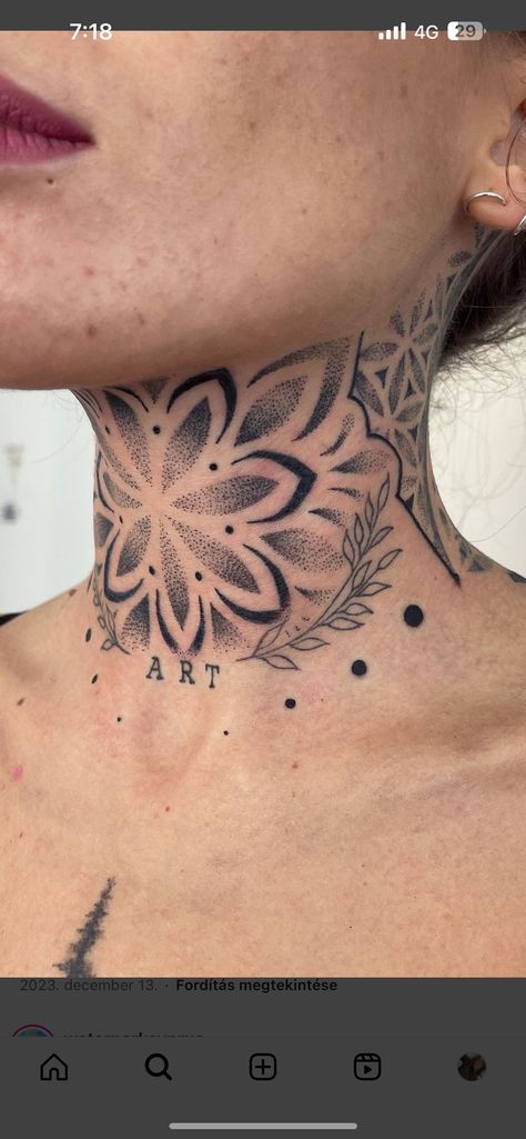 Subtle Throat Tattoo, Women's Throat Tattoos, Cute Throat Tattoos For Women, Hope Neck Tattoo, Throat Piece Tattoo, Elegant Neck Tattoo, Dainty Throat Tattoo, Ornamental Throat Tattoo, Shoulder Neck Tattoos Women