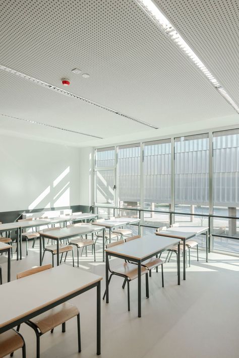 Gallery of EB 2/3 Taipas School / Pitagoras Group - 29 School Interior Design Classroom, Interior Design Classroom, School Interior Design, Design Classroom, Classroom Interior, Elementary School Classroom, School Interior, Keep The Lights On, Urban Area