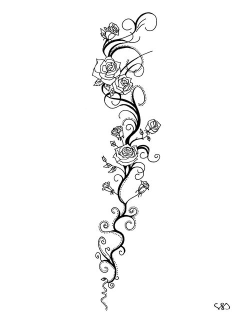 Rose Vine Tattoos For Women Back, Rose Vines Tattoo, Rose Vine Tattoos, Rose Drawing Tattoo, Full Leg Tattoos, Mom Tattoo Designs, Vine Tattoos, Tattoos For Black Skin, Leg Tattoos Women