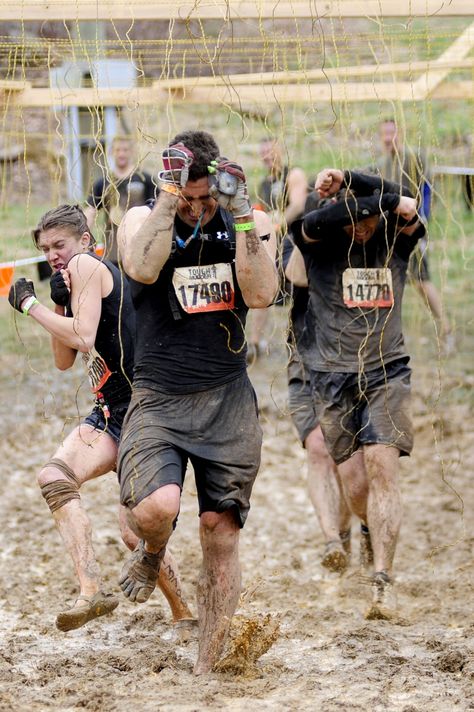 Tough Mudder Obstacle - Electroshock Therapy | Tough Mudder Tough Mudder Obstacles, Electroshock Therapy, Tough Mudder Training, Mud Race, Spartan Women, Sport Swimming, Obstacle Course Races, Obstacle Race, Mud Run