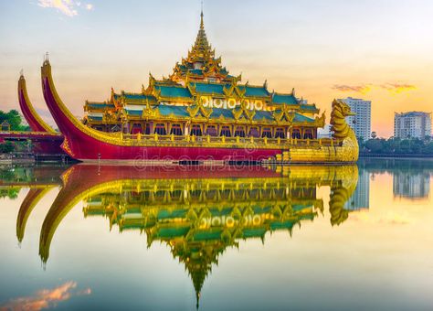 Karaweik Palace. Golden Karaweik palace reflecting on Kandawgyi lake looks like #Sponsored , #affiliate, #PAID, #Palace, #Kandawgyi, #lake, #Golden Buddhist Pagoda, Big Cat Tattoo, Yangon Myanmar, Myanmar Travel, National Airlines, Lightroom Presets Portrait, Ghost Photos, Cool Anime Backgrounds, Yangon