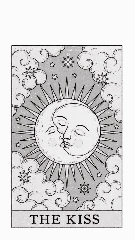 Sun And Moon Kissing, Daisy Gifts, November Vision Board, Sun And Moon Tarot, Tarot Card Tattoo, Card Tattoo, The Lovers, Painting Inspo, I See It