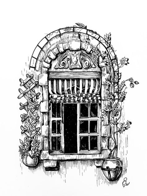 Ink Art / Mürekkep Sanatı Pen Arts, Sharpie Designs, Ink Pen Art, Pen Art Work, Classic Window, Art Trading Cards, Pen Art Drawings, Architecture Design Sketch, Art Drawings Sketches Pencil