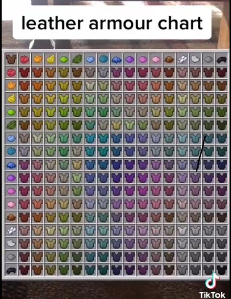 Minecraft Leather Dye Chart, How To Dye Leather Armor In Minecraft, Minecraft Leather Armor Dye, Minecraft Dye Chart, Minecraft Pack, Minecraft Crafting Recipes, Kingdom Ideas, Minecraft Kingdom, Leather Armour