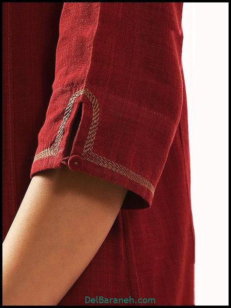 Handloom Kurta Design, Sleeves Ideas For Kurti, Slives Designs For Kurti New, Suit Sleeves Design, Sleeves Design For Kurtis, Salwar Neck Designs, Churidar Neck Designs, Kurti Sleeves Design, Embroidery Online