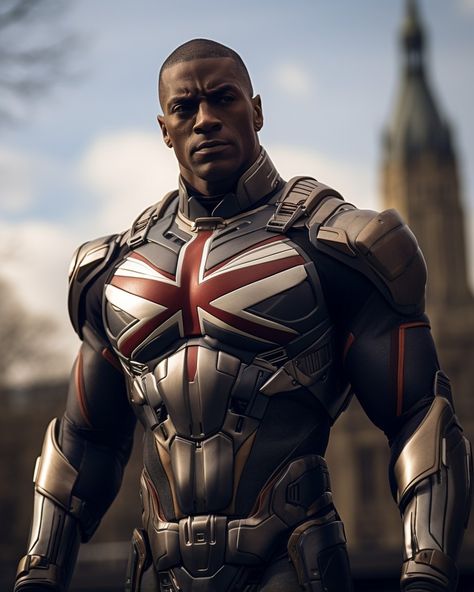 Super Soldier Concept Art, Advanced Soldier, Soldier Concept Art, African Superhero, Captain Britain, Superhero Art Projects, Black Superheroes, Afrofuturism Art, Marvel And Dc Characters