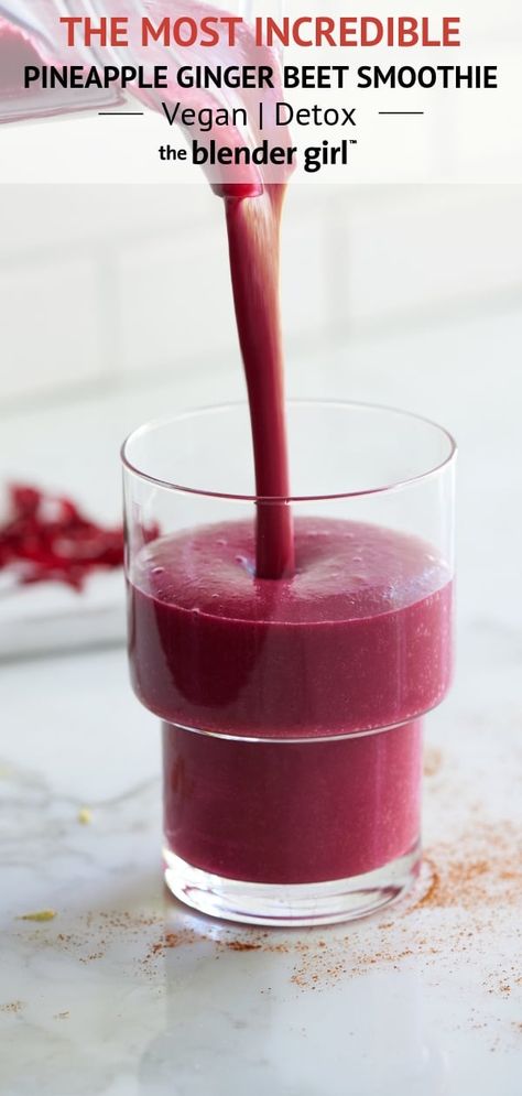 Beets Smoothie Recipes, Orange Juice Smoothie, Detox Breakfast, Pineapple Ginger, Blender Smoothie, Smoothie Diet Plan, Beet Smoothie, Best Smoothie, Detox Smoothie Recipes