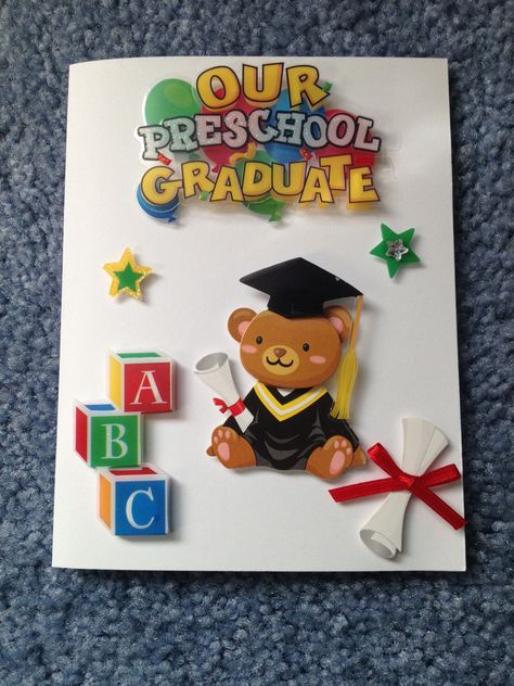 Preschool graduation card by DaisyCreationsbyJess on Etsy https://www.etsy.com/listing/110599826/preschool-graduation-card Preschool Graduation Quotes, Pre School Graduation, Gifts For Preschoolers, Graduation Invitation Wording, Diy Graduation Cards, Graduation Cards Handmade, Pre K Graduation, Homemade Greeting Cards, Printable Invitation Templates